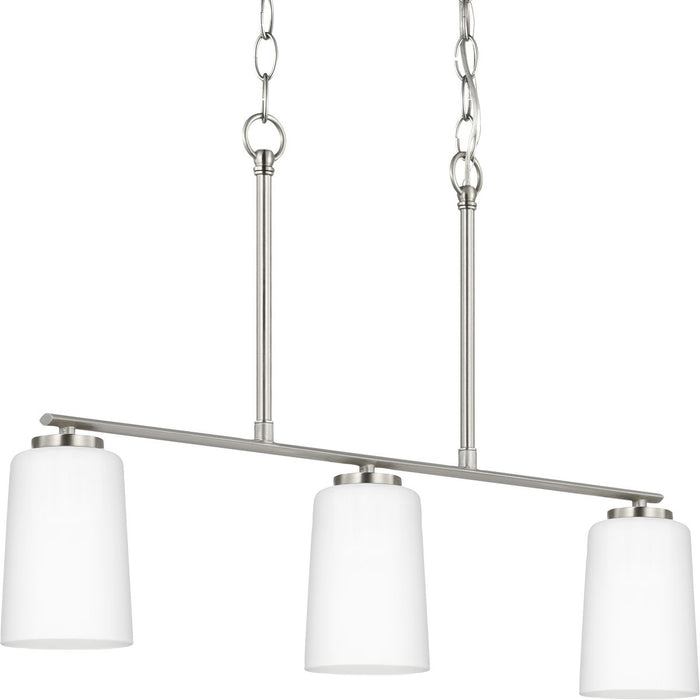 Progress Lighting Adley Collection Three-Light Linear Chandelier Brushed Nickel (P400348-009)