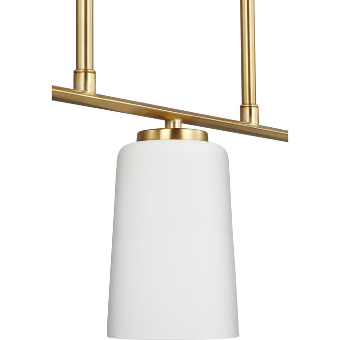 Progress Lighting Adley Collection Three-Light Linear Chandelier Satin Brass (P400348-012)