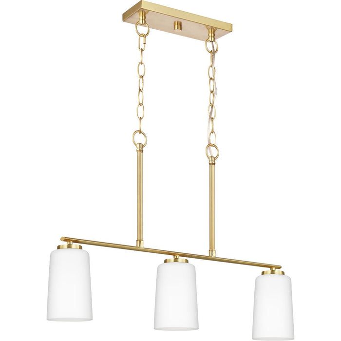 Progress Lighting Adley Collection Three-Light Linear Chandelier Satin Brass (P400348-012)