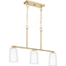 Progress Lighting Adley Collection Three-Light Linear Chandelier Satin Brass (P400348-012)