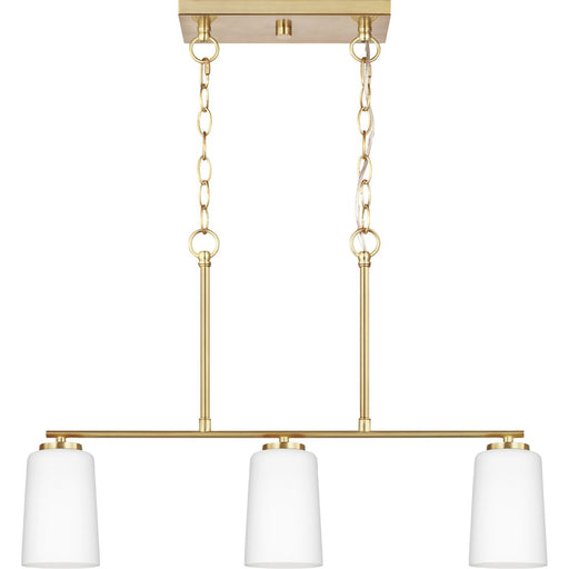 Progress Lighting Adley Collection Three-Light Linear Chandelier Satin Brass (P400348-012)