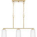 Progress Lighting Adley Collection Three-Light Linear Chandelier Satin Brass (P400348-012)