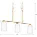 Progress Lighting Adley Collection Three-Light Linear Chandelier Satin Brass (P400348-012)