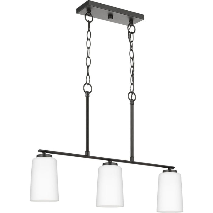 Progress Lighting Adley Collection Three-Light Linear Chandelier Matte Black (P400348-31M)