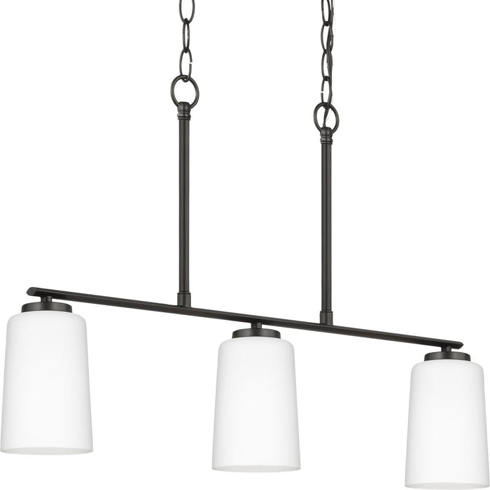 Progress Lighting Adley Collection Three-Light Linear Chandelier Matte Black (P400348-31M)