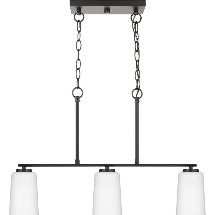 Progress Lighting Adley Collection Three-Light Linear Chandelier Matte Black (P400348-31M)