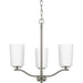 Progress Lighting Adley Collection Three-Light Chandelier Convertible Brushed Nickel (P400349-009)