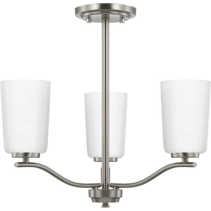 Progress Lighting Adley Collection Three-Light Chandelier Convertible Brushed Nickel (P400349-009)