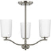 Progress Lighting Adley Collection Three-Light Chandelier Convertible Brushed Nickel (P400349-009)