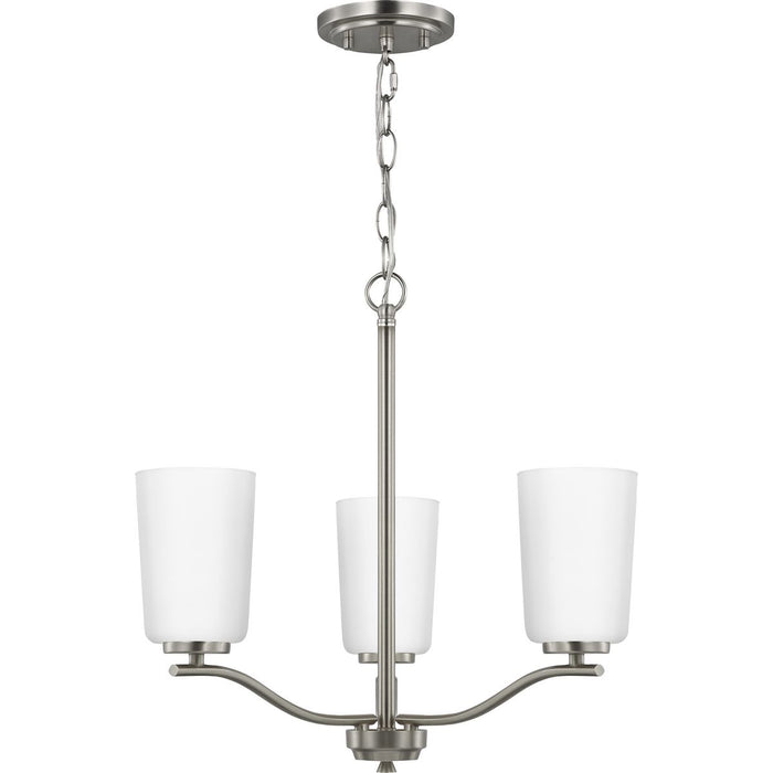 Progress Lighting Adley Collection Three-Light Chandelier Convertible Brushed Nickel (P400349-009)