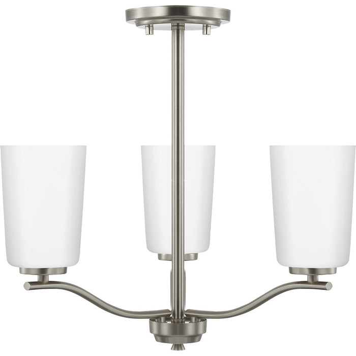 Progress Lighting Adley Collection Three-Light Chandelier Convertible Brushed Nickel (P400349-009)