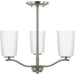 Progress Lighting Adley Collection Three-Light Chandelier Convertible Brushed Nickel (P400349-009)