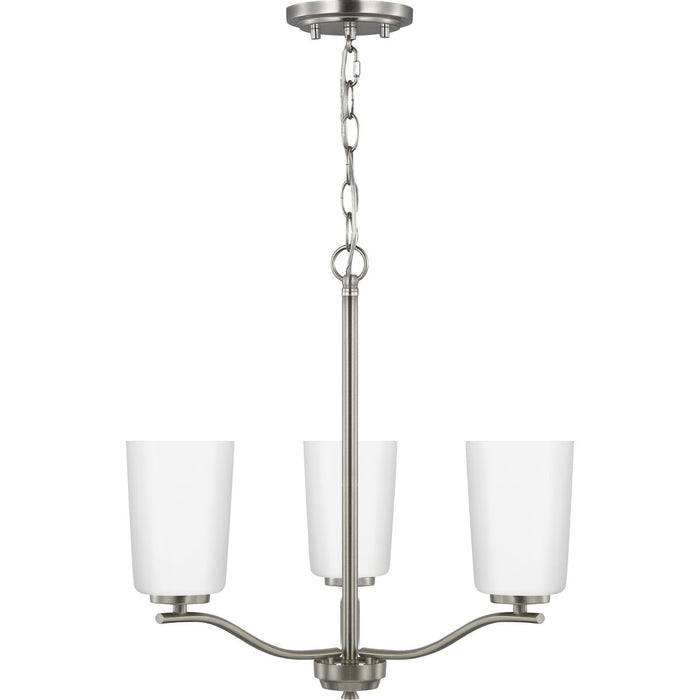 Progress Lighting Adley Collection Three-Light Chandelier Convertible Brushed Nickel (P400349-009)