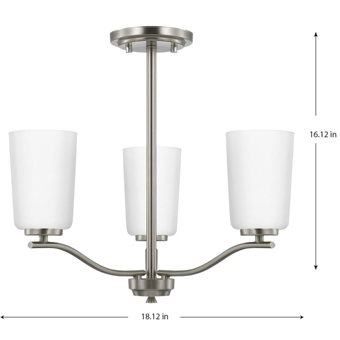 Progress Lighting Adley Collection Three-Light Chandelier Convertible Brushed Nickel (P400349-009)