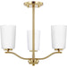 Progress Lighting Adley Collection Three-Light Chandelier Convertible Satin Brass (P400349-012)