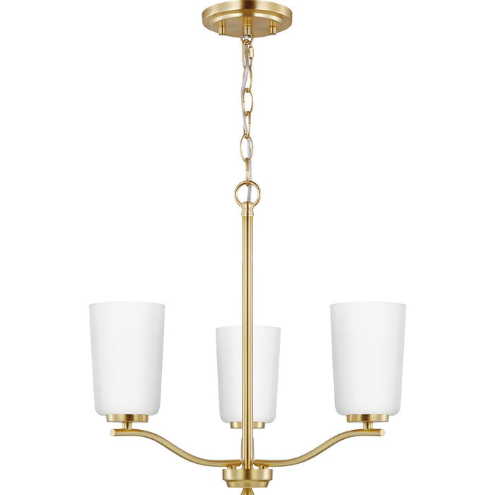 Progress Lighting Adley Collection Three-Light Chandelier Convertible Satin Brass (P400349-012)