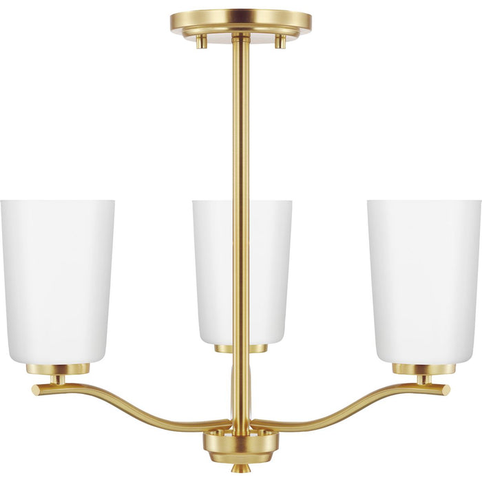 Progress Lighting Adley Collection Three-Light Chandelier Convertible Satin Brass (P400349-012)