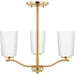 Progress Lighting Adley Collection Three-Light Chandelier Convertible Satin Brass (P400349-012)