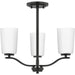 Progress Lighting Adley Collection Three-Light Chandelier Convertible Matte Black (P400349-31M)