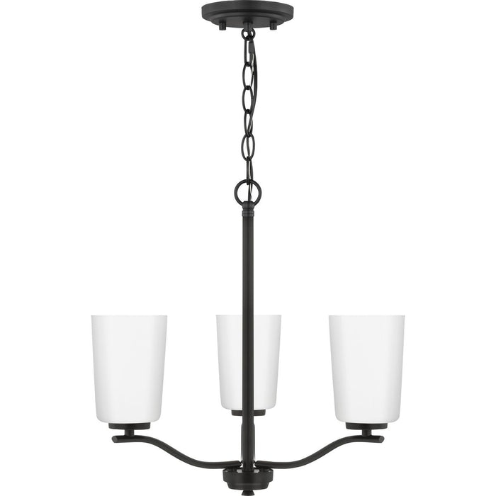 Progress Lighting Adley Collection Three-Light Chandelier Convertible Matte Black (P400349-31M)