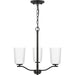 Progress Lighting Adley Collection Three-Light Chandelier Convertible Matte Black (P400349-31M)