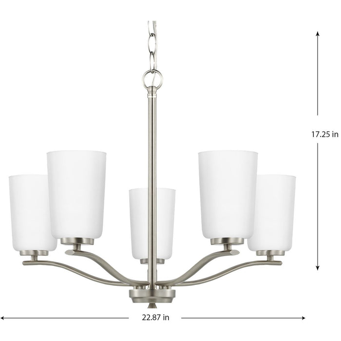 Progress Lighting Adley Collection Five-Light Chandelier Brushed Nickel (P400350-009)