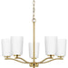 Progress Lighting Adley Collection Five-Light Chandelier Satin Brass (P400350-012)