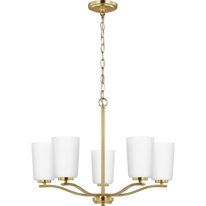 Progress Lighting Adley Collection Five-Light Chandelier Satin Brass (P400350-012)