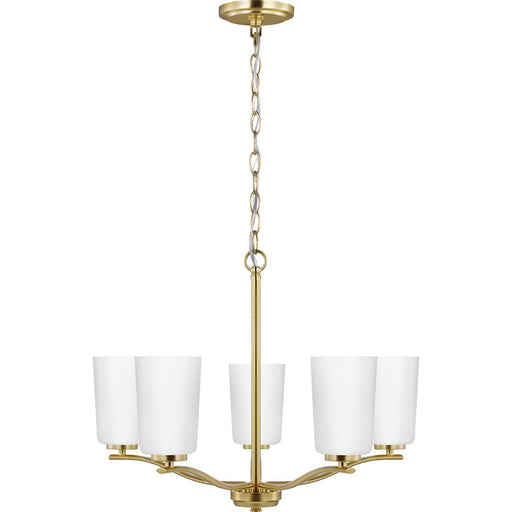 Progress Lighting Adley Collection Five-Light Chandelier Satin Brass (P400350-012)