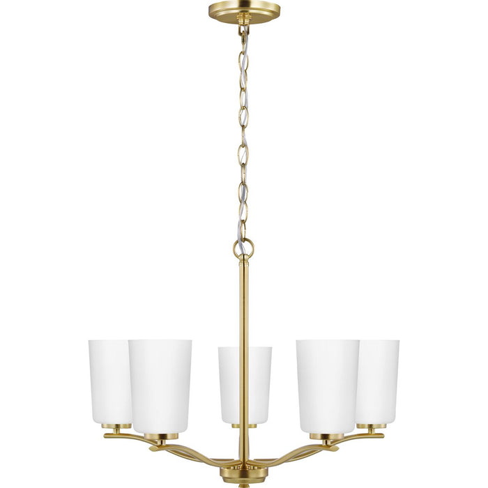 Progress Lighting Adley Collection Five-Light Chandelier Satin Brass (P400350-012)