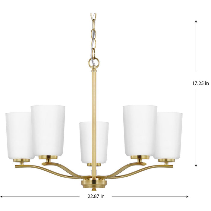 Progress Lighting Adley Collection Five-Light Chandelier Satin Brass (P400350-012)