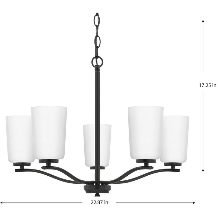 Progress Lighting Adley Collection Five-Light Chandelier Matte Black (P400350-31M)