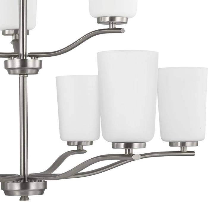 Progress Lighting Adley Collection Nine-Light Chandelier Brushed Nickel (P400351-009)