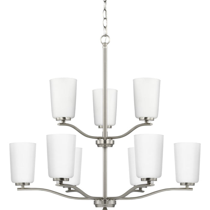 Progress Lighting Adley Collection Nine-Light Chandelier Brushed Nickel (P400351-009)