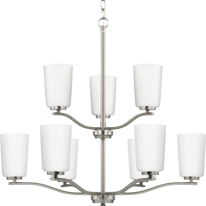 Progress Lighting Adley Collection Nine-Light Chandelier Brushed Nickel (P400351-009)