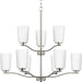 Progress Lighting Adley Collection Nine-Light Chandelier Brushed Nickel (P400351-009)