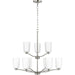 Progress Lighting Adley Collection Nine-Light Chandelier Brushed Nickel (P400351-009)