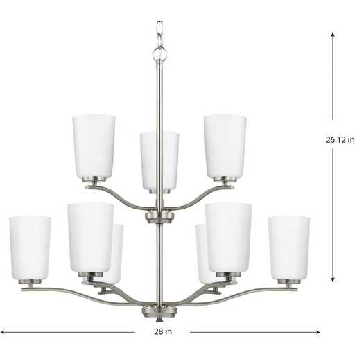 Progress Lighting Adley Collection Nine-Light Chandelier Brushed Nickel (P400351-009)