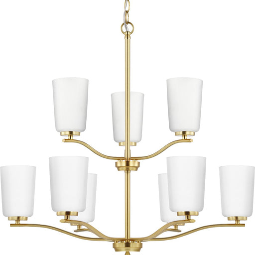 Progress Lighting Adley Collection Nine-Light Chandelier Satin Brass (P400351-012)