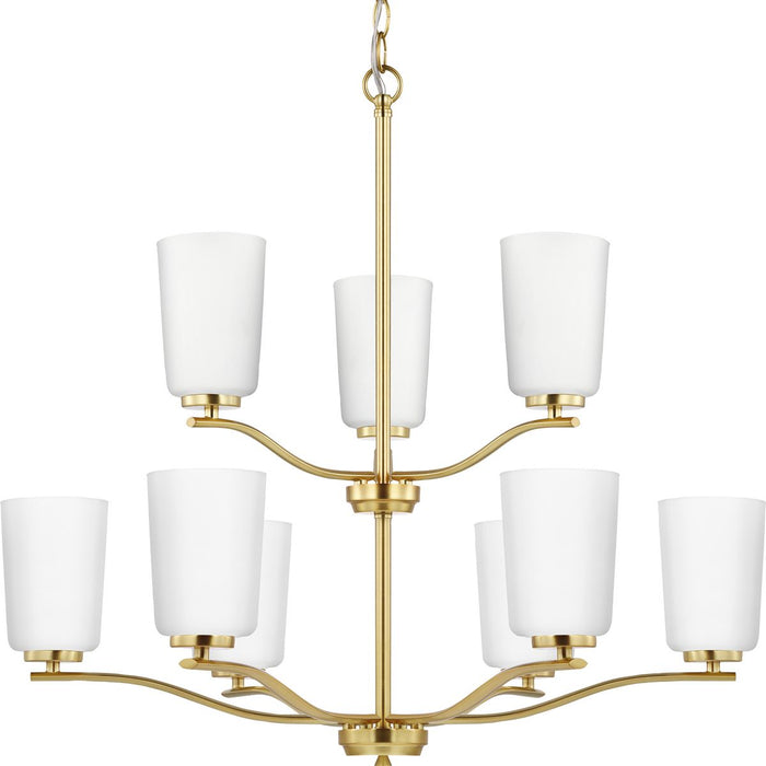 Progress Lighting Adley Collection Nine-Light Chandelier Satin Brass (P400351-012)