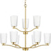 Progress Lighting Adley Collection Nine-Light Chandelier Satin Brass (P400351-012)