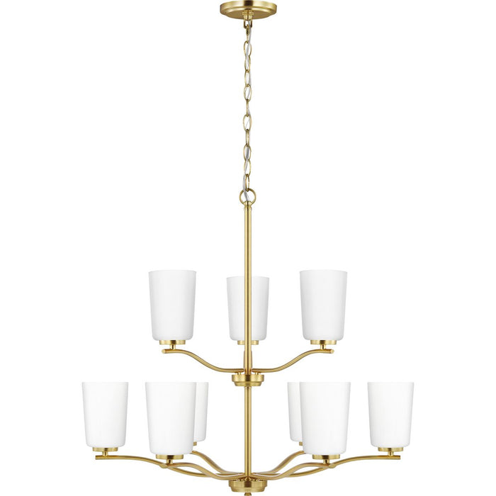 Progress Lighting Adley Collection Nine-Light Chandelier Satin Brass (P400351-012)