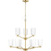 Progress Lighting Adley Collection Nine-Light Chandelier Satin Brass (P400351-012)