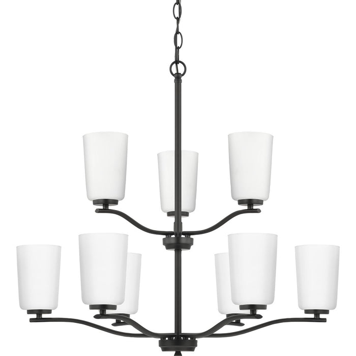 Progress Lighting Adley Collection Nine-Light Chandelier Matte Black (P400351-31M)