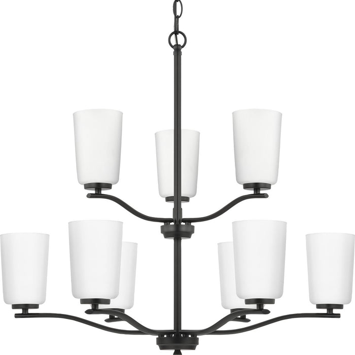 Progress Lighting Adley Collection Nine-Light Chandelier Matte Black (P400351-31M)