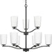 Progress Lighting Adley Collection Nine-Light Chandelier Matte Black (P400351-31M)