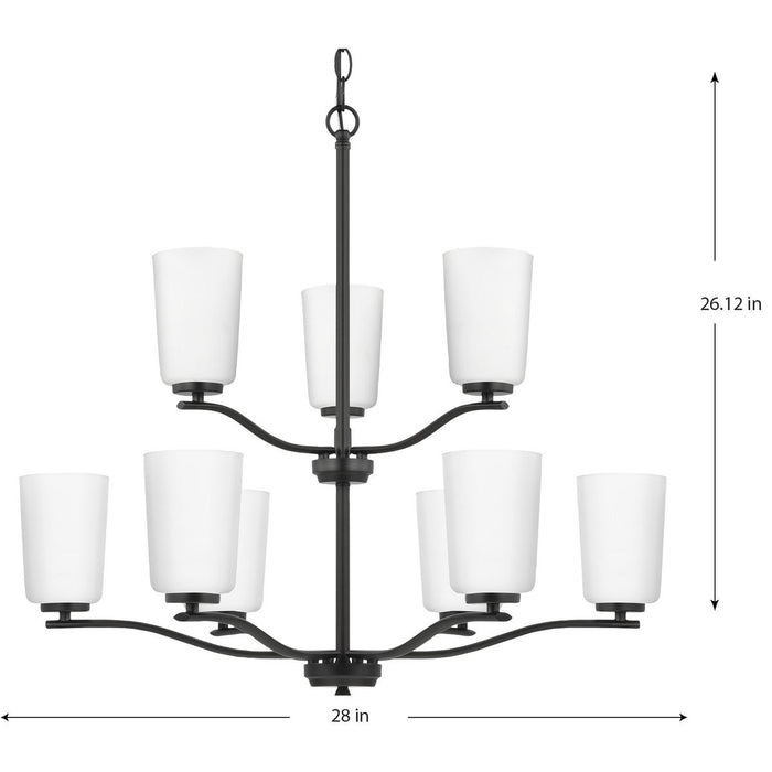 Progress Lighting Adley Collection Nine-Light Chandelier Matte Black (P400351-31M)