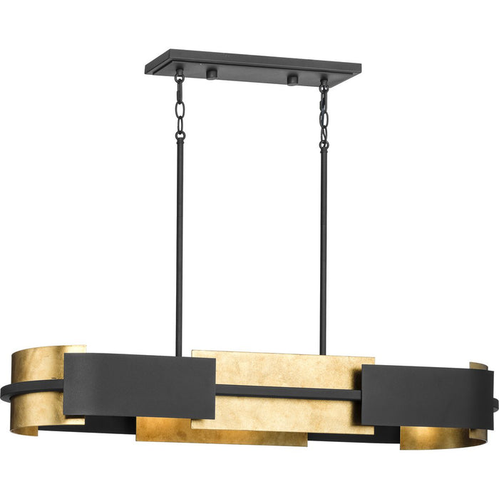 Progress Lighting Lowery Collection Four-Light Linear Chandelier Black (P400352-031)