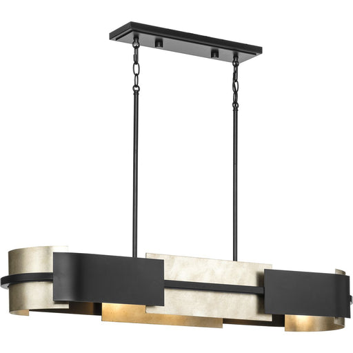 Progress Lighting Lowery Collection Four-Light Linear Chandelier Matte Black (P400352-31M)