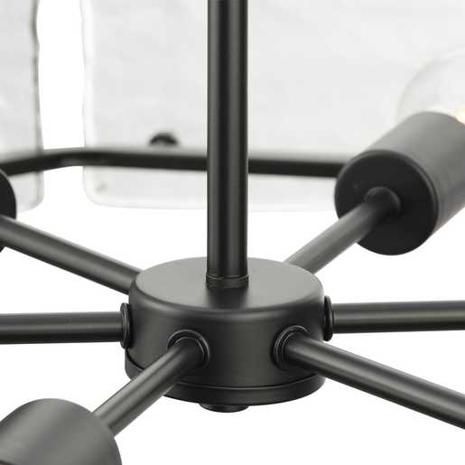 Progress Lighting Rivera Collection Six-Light Chandelier Matte Black (P400355-31M)